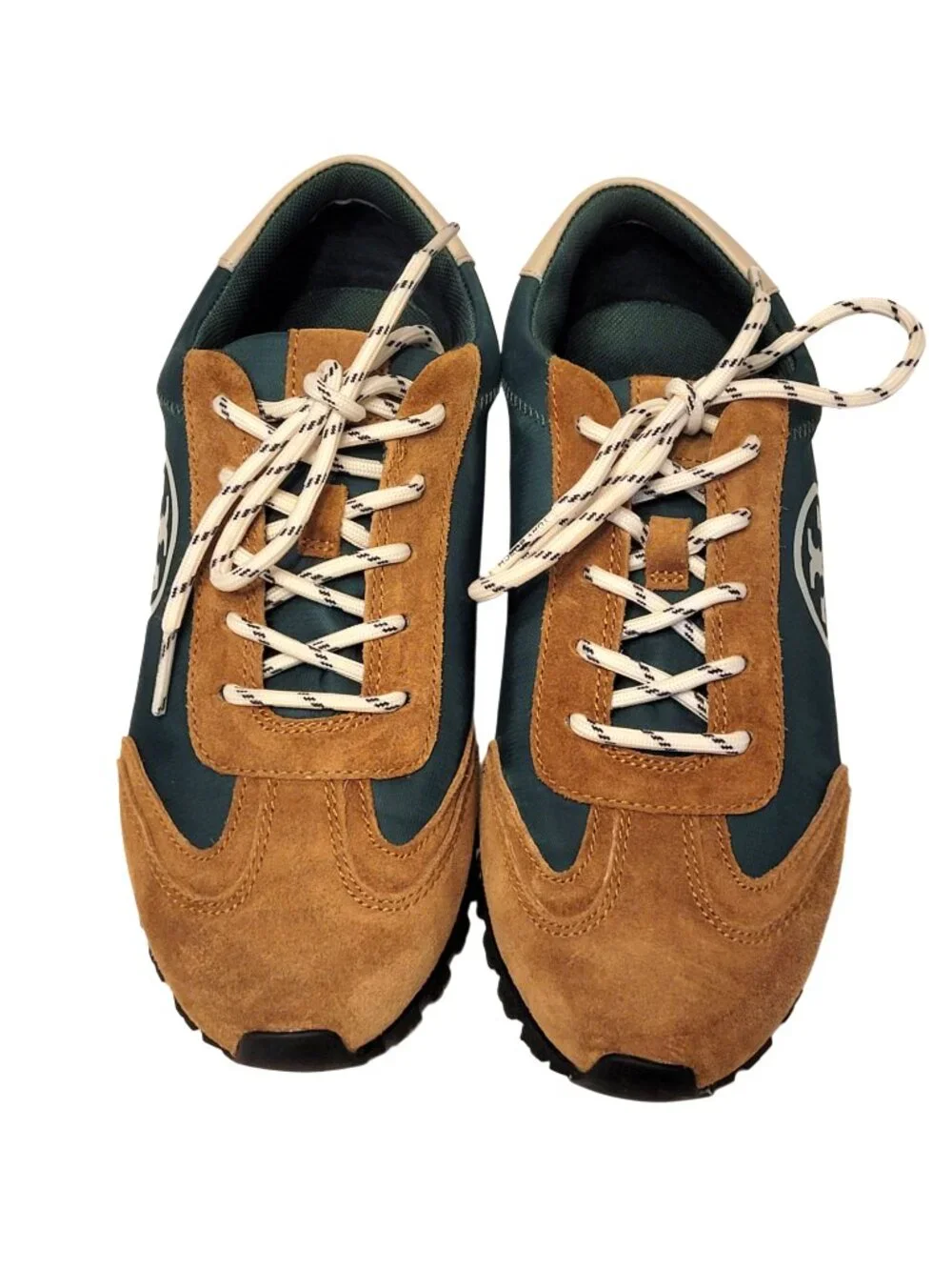Tory Burch Annie Nylon Suede Runner Sneakers in Botanical Garden/Rhum/Rice Paper